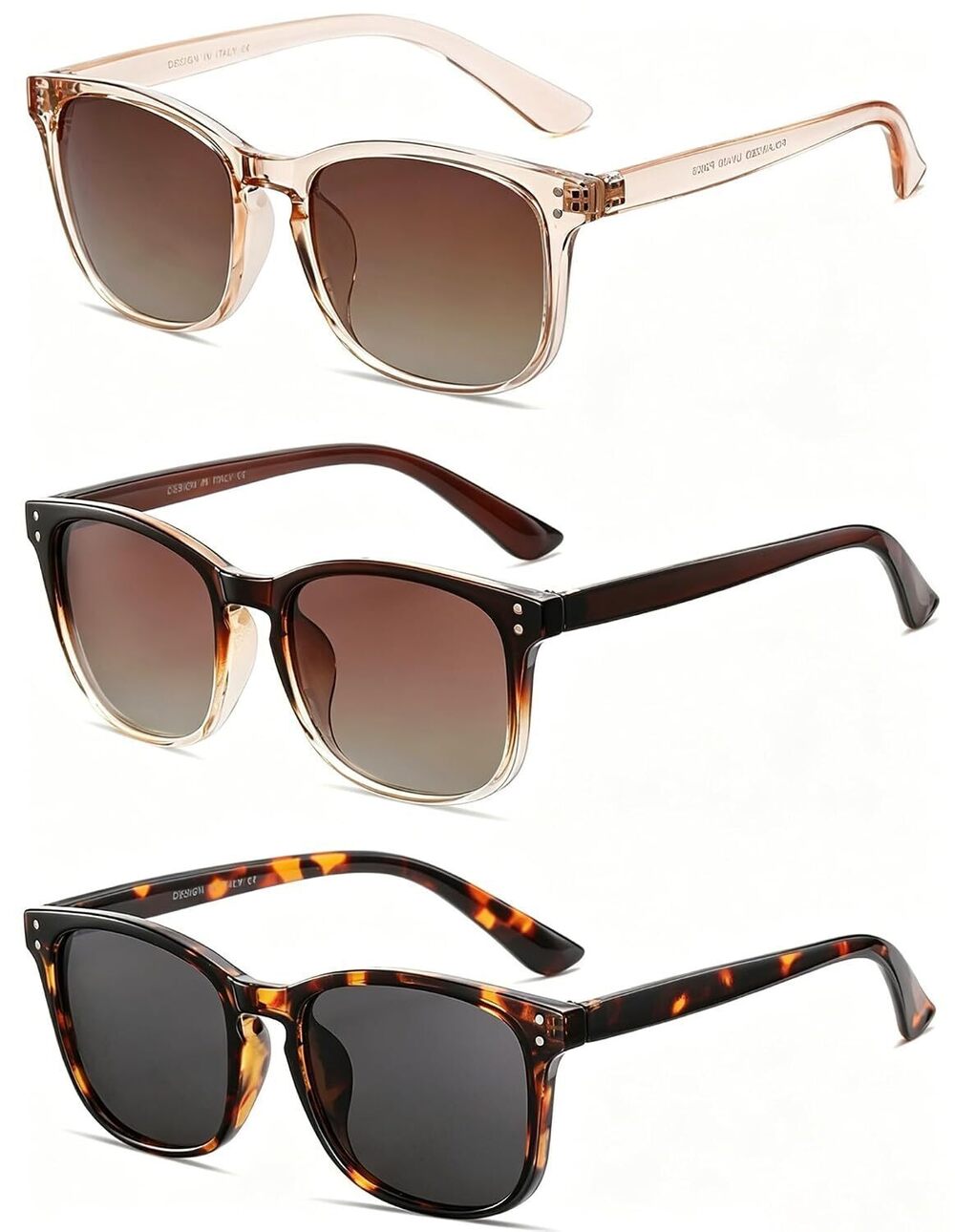 Polarized Sunglasses 3 Pack Women Retro UV400